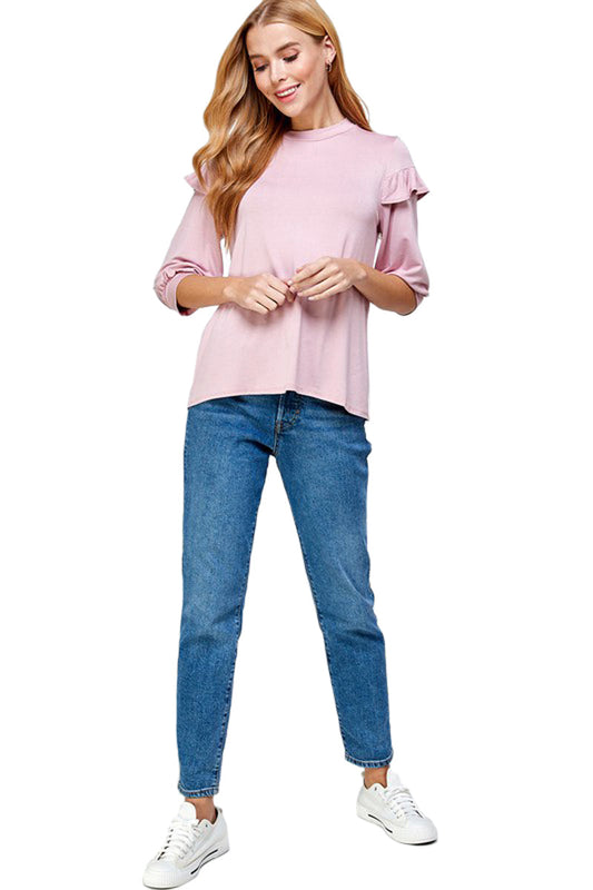 Ruffle Detailed Sleeve Top